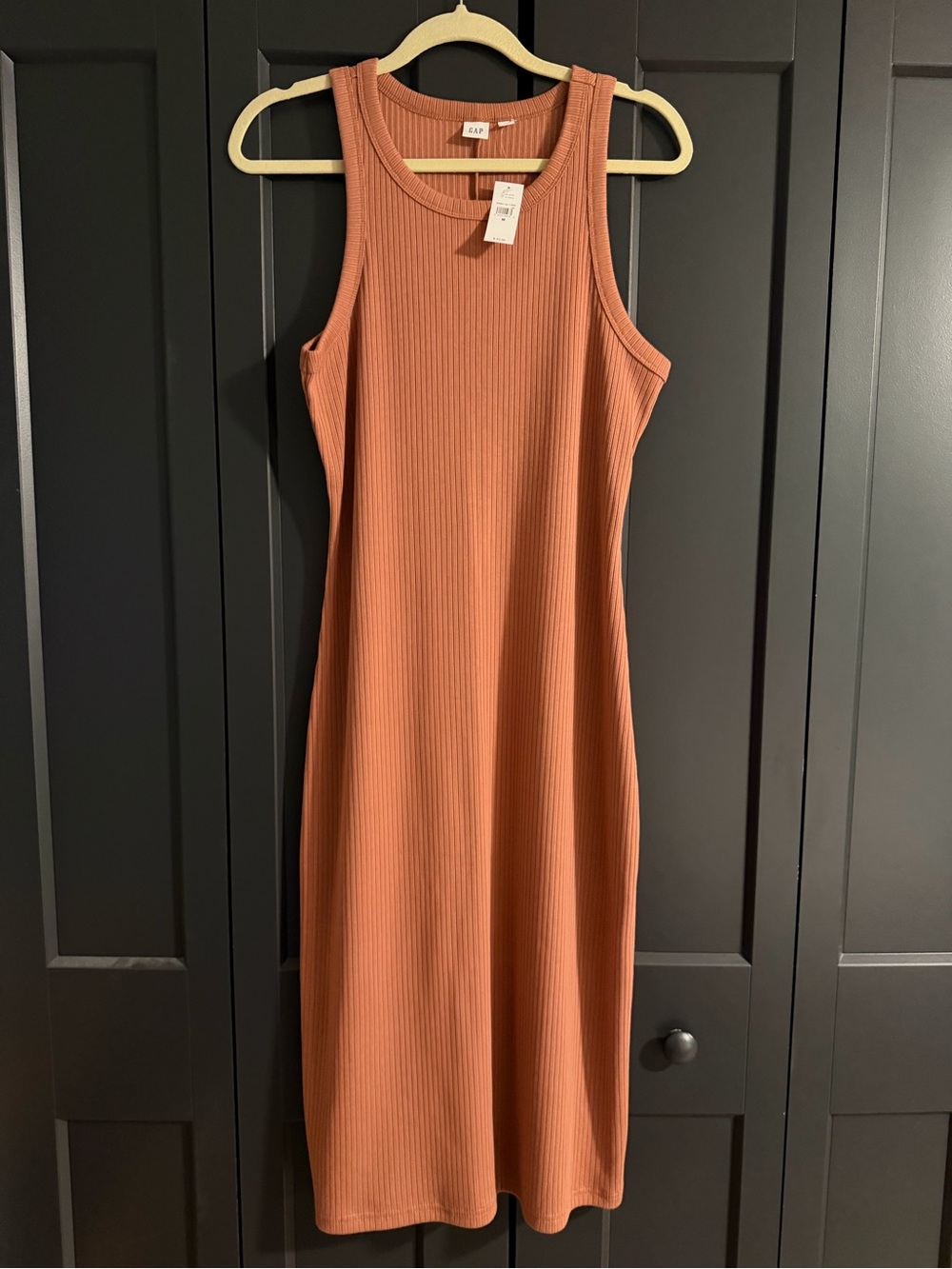Gap Ribbed Tank Midi Dress - Rust, size M, NWT